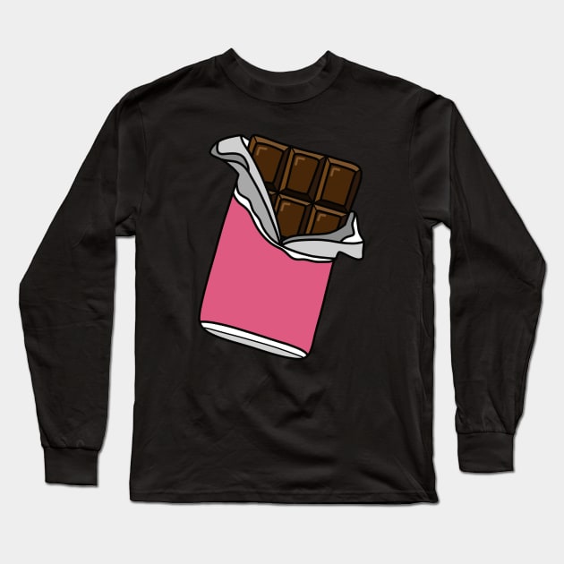 Chocolate Bar Long Sleeve T-Shirt by Kelly Louise Art